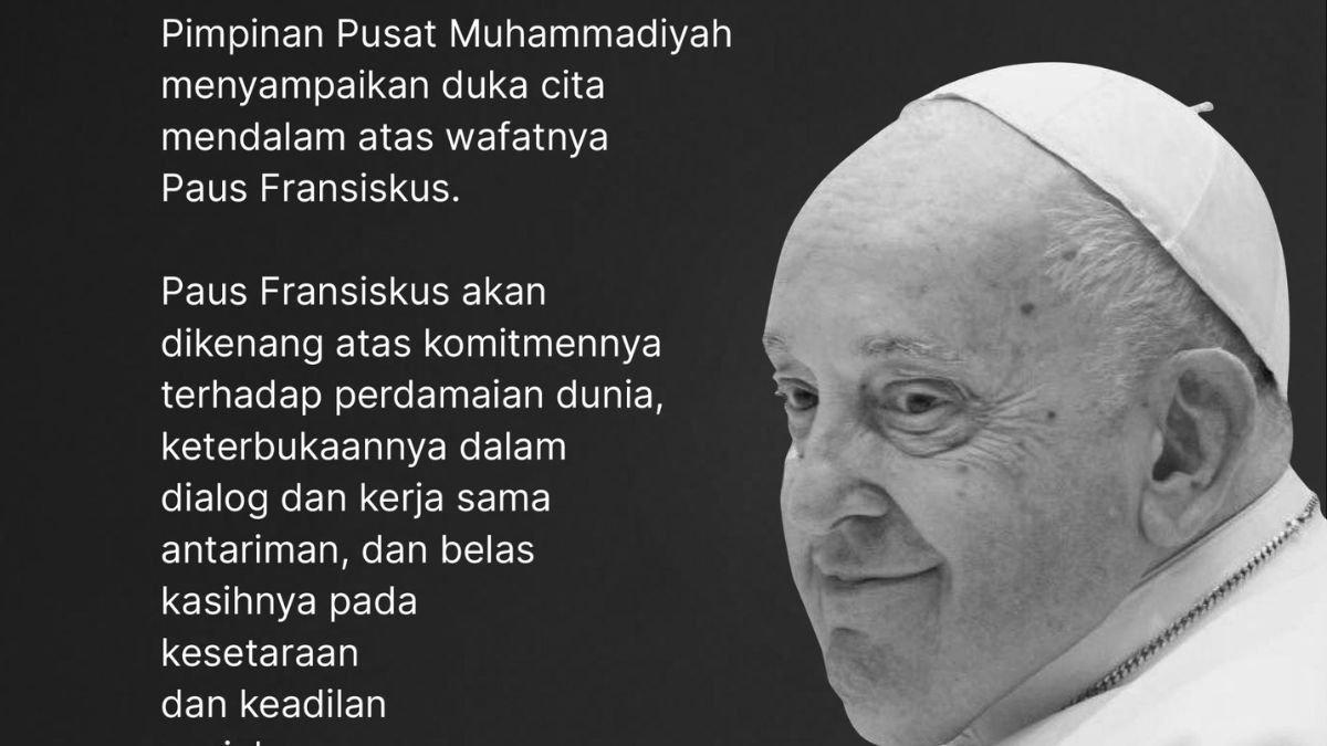 PP Muhammadiyah Sampaikan Duka Cita untuk Paus Fransiskus